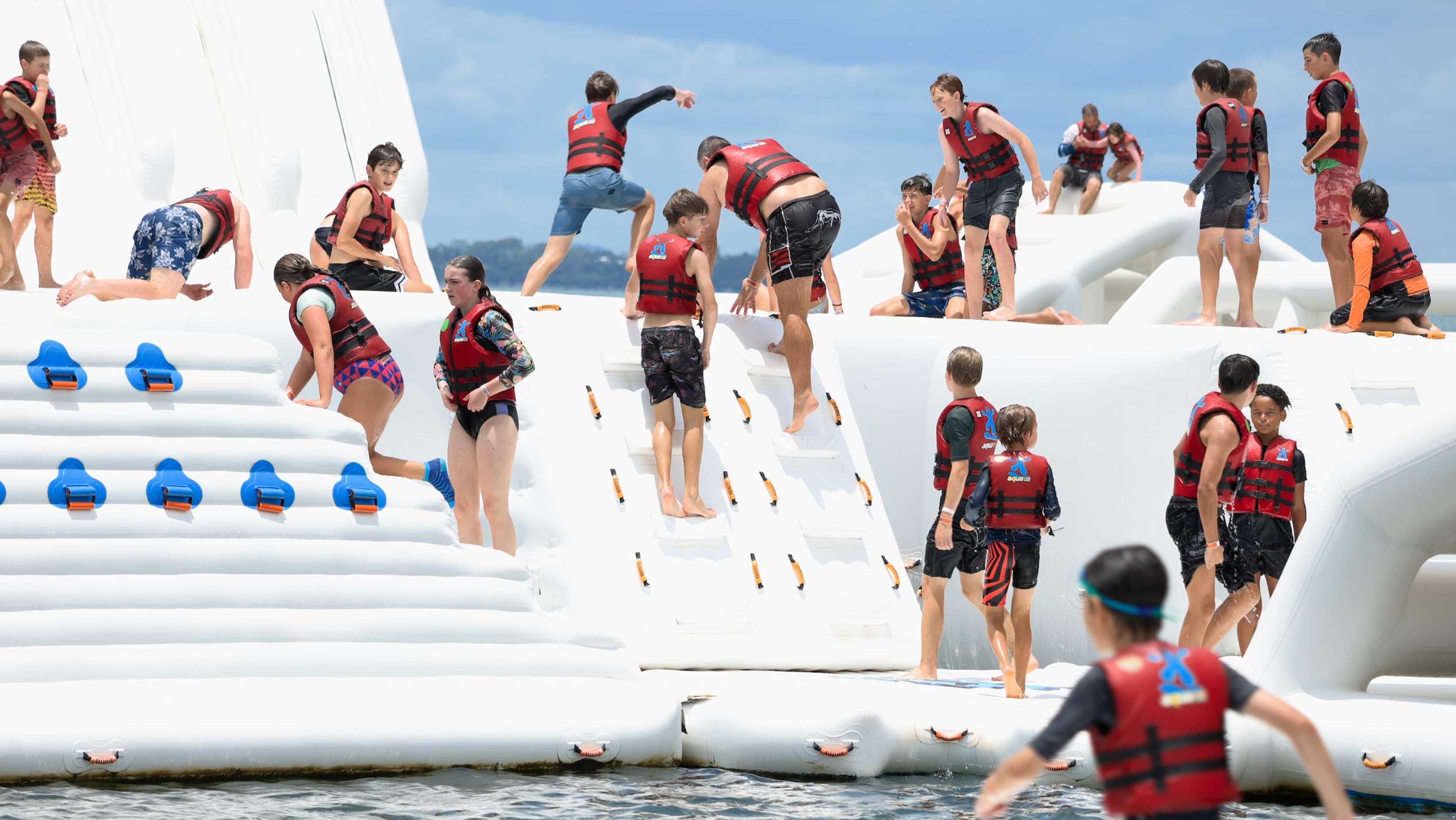 GROUPS 20+ enjoying Aqua Warrior at Redcliffe