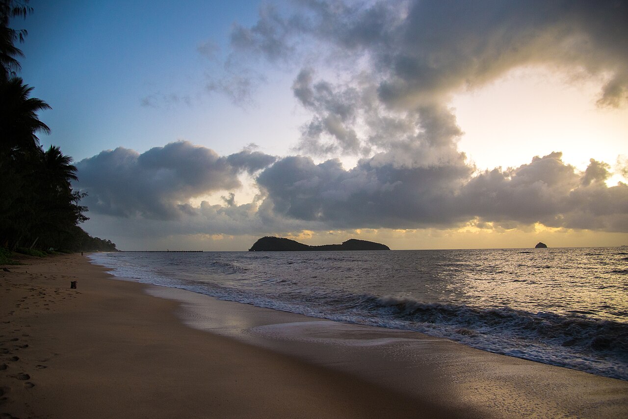 Netted coastal swimming enclosure at Palm Cove in Queensland